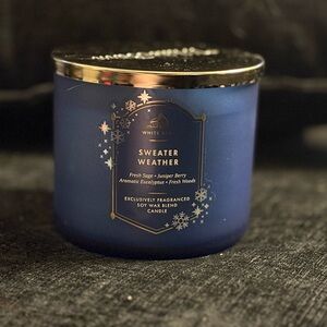 White Barn Sweater Weather Blue and Gold 3-Wick Candle